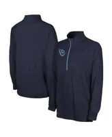 Men's Navy Tennessee Titans Combine Authentic Raglan Quarter-Zip Top