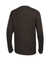 Men's Brown Cleveland Browns Side Drill Long Sleeve T-shirt