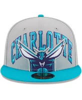 Men's New Era Gray, Teal Charlotte Hornets Tip-Off Two-Tone 59FIFTY Fitted Hat