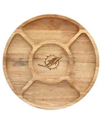 The Memory Company Miami Dolphins Wood Chip and Dip Serving Tray