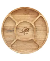 The Memory Company Miami Dolphins Wood Chip and Dip Serving Tray