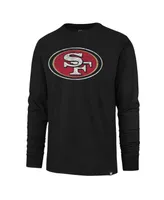 Men's '47 Brand Black Distressed San Francisco 49ers Premier Franklin Long Sleeve T-shirt