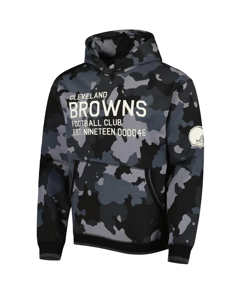 Men's The Wild Collective Black Cleveland Browns Camo Pullover Hoodie
