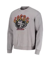 Men's and Women's The Wild Collective Gray San Francisco 49ers Distressed Pullover Sweatshirt