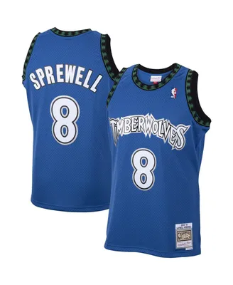 Men's Mitchell & Ness Latrell Sprewell Blue Minnesota Timberwolves 2001/02 Hardwood Classics Swingman Jersey