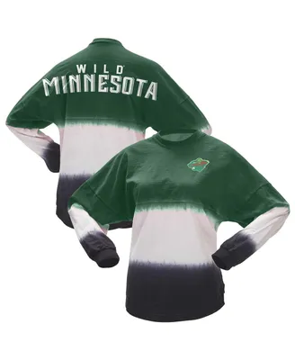 Women's Spirit Jersey Green, Black Minnesota Wild Ombre Long Sleeve T-shirt