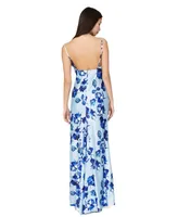Mac Duggal Women's Floral Print Cami Slip Gown