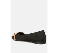cressida denim horsebit detail ballet flats