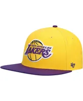 Men's '47 Brand Gold, Purple Los Angeles Lakers Two-Tone No Shot Captain Snapback Hat