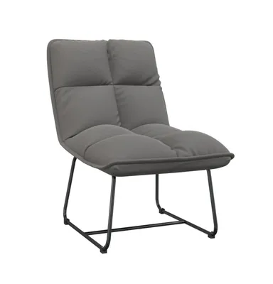 Leisure Chair with Metal Frame Light Gray Velvet