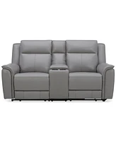 Addyson 77" 3-Pc. Leather Sofa with 2 Zero Gravity Recliners Power Headrests & 1 Console, Created for Macy's