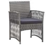 Patio Armchairs with Cushions 2 pcs Anthracite Poly Rattan