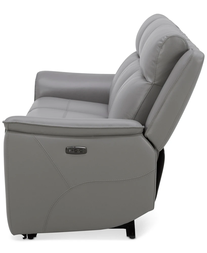 Addyson 88" 3-Pc. Leather Sofa with 3 Zero Gravity Recliners Power Headrests, Created for Macy's