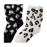 Stems Two Pack Cozy Leopard Socks