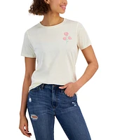 Rebellious One Juniors' Radiate Kindness Rose Crewneck Tee