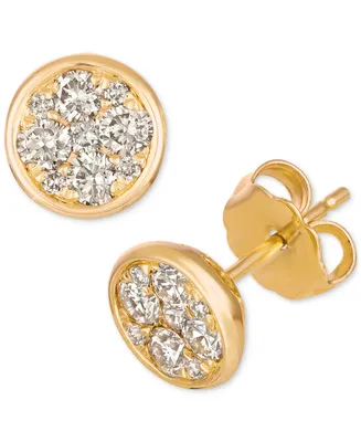 Le Vian Strawberry & Nude Diamond Cluster Stud Earrings (1/2 ct. t.w.) in 14k Rose Gold (Also Available in Yellow Gold)