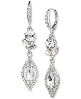 Givenchy Gold-Tone Pave & Color Crystal Double Drop Earrings