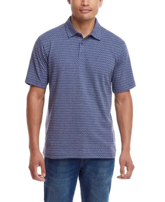 Weatherproof Vintage Men's Short Sleeve Jacquard Polo Shirt