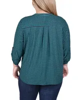 Ny Collection Plus Size Roll-Tab Sleeve Top