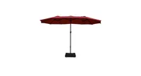 Slickblue 15 ft Extra Large Patio Double Sided Umbrella with Crank and Base