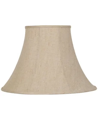 Beige Linen Large Bell Lamp Shade 9" Top x 19" Bottom x 12.5" High (Spider) Replacement with Harp and Finial - Springcrest