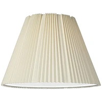 Set of 2 Hardback Empire Knife Pleated Lamp Shades Eggshell White Large 9" Top x 17" Bottom x 12.25" High Spider with Replacement Harp and Finial Fitt