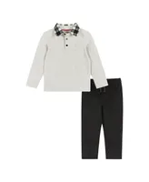 Toddler/Child Boys Heather Cream Holiday Polo Set