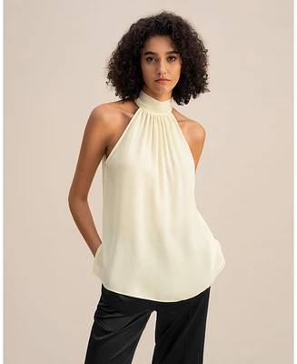 Lilysilk Women's Silk Georgette Halter Neck Top