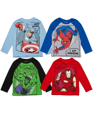 Marvel Spiderman Toddler| Child Boys Long Sleeve Graphic T-Shirt Gray/Blue/Red/Green