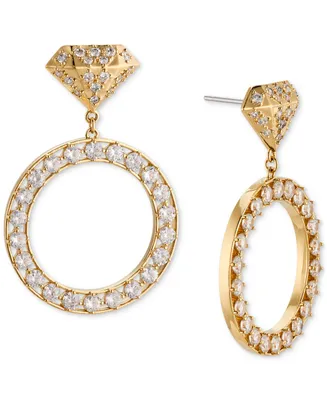 Ajoa by Nadri Cubic Zirconia Diamond Ring Design Drop Earrings