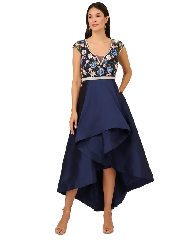 thumbnail image 2 of Adrianna Papell Womens Pleated Sleeveless Evening Dress Gray 4 2 of 12