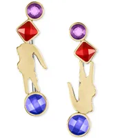 Lacoste Gold-Tone Deva Multicolor Stone Drop Earrings