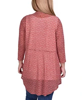 Ny Collection Plus Size 3/4 Sleeve Cardigan and Tank Top, 2 Piece Set