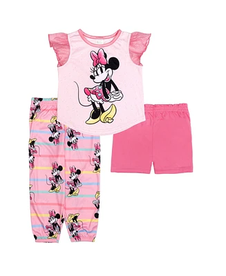 Minnie Mouse Toddler Girls Pajama, 3 Piece Set