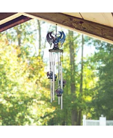 23" Long Round Top Dragon Pp/Blue Sword Wind Chime Home Decor Perfect Gift for House Warming, Holidays and Birthdays