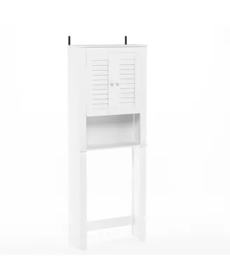 Furinno Indo Louver Door Bath Cabinet - White - 62.99 x 23.62 x 8.27 in.