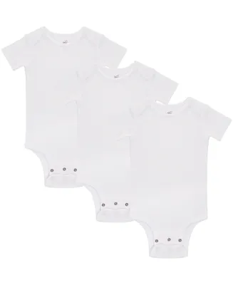 Cozeeme Baby Girls Cotton Short Sleeve Bodysuits White