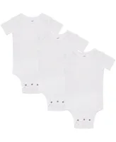 Cozeeme Baby Girls Cotton Short Sleeve Bodysuits White