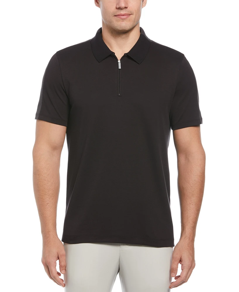 Perry Ellis Men's Classic-Fit Stretch Split Colorblocked 1/4-Zip Polo Shirt