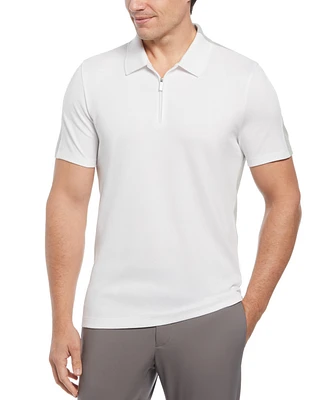 Perry Ellis Men's Classic-Fit Stretch Split Colorblocked 1/4-Zip Polo Shirt