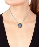 Effy Multi-Gemstone Flower 18" Pendant Necklace (5-1/6 ct. t.w.) in Sterling Silver