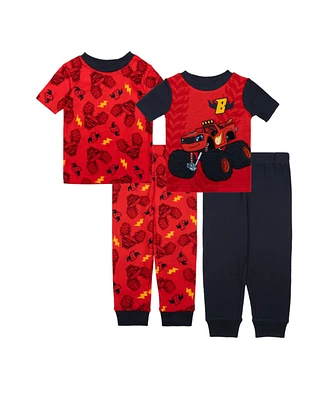 Blaze and the Monster Machines Toddler Boys Cotton 4 Piece Pajama Set