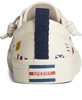 Sperry Women's Crest Vibe Nautical White Slip On Sneakers