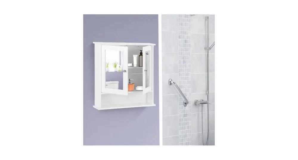 Slickblue Bathroom Wall Cabinet with Double Mirror Doors