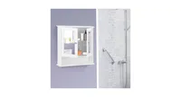 Slickblue Bathroom Wall Cabinet with Double Mirror Doors