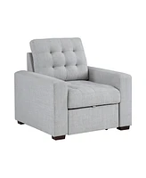 White Label Bonita 38" Chair with Pull-Out Ottoman