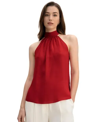 Silk Georgette Halter Neck Top for Women