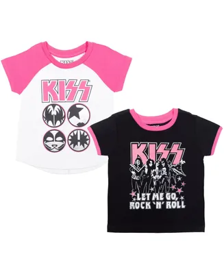 Kiss Rock Band Girls 2 Pack Graphic Short Sleeve T-Shirt Child