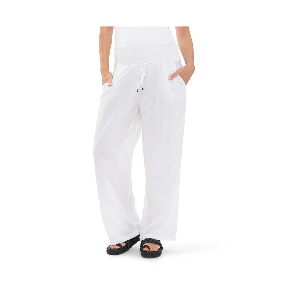 Ripe Maternity Indi Wide Leg Linen Pant White