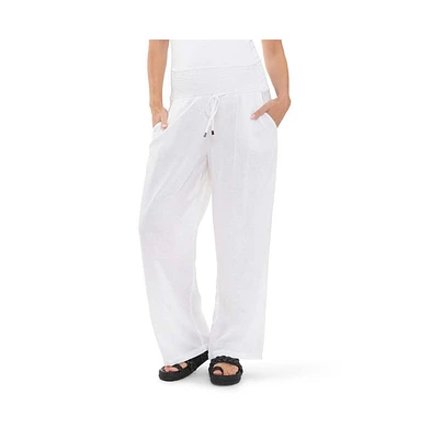 Ripe Maternity Indi Wide Leg Linen Pant White